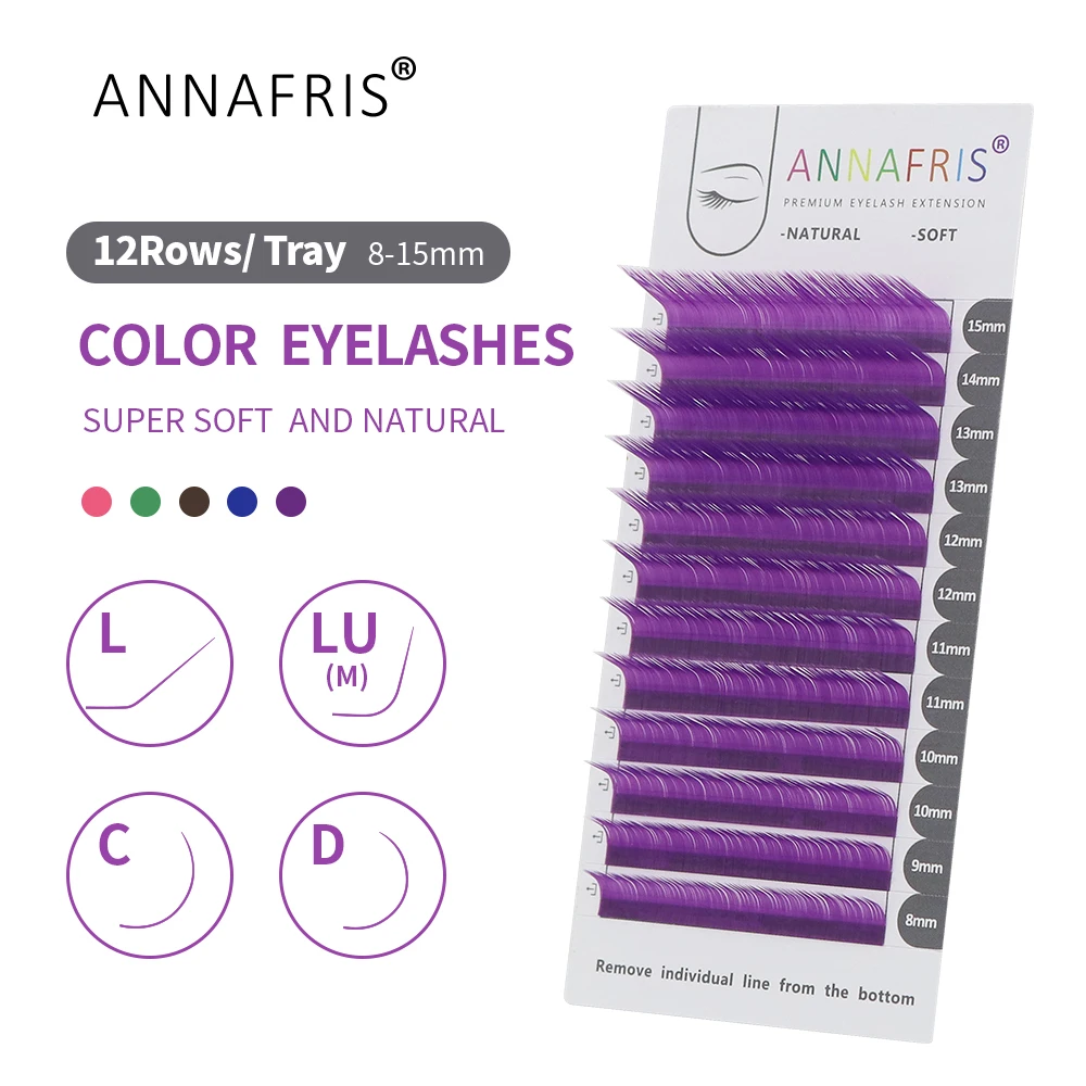 Lash Tile Palette - ANNAFRIS kolorowe sztuczne rzęsy z norek