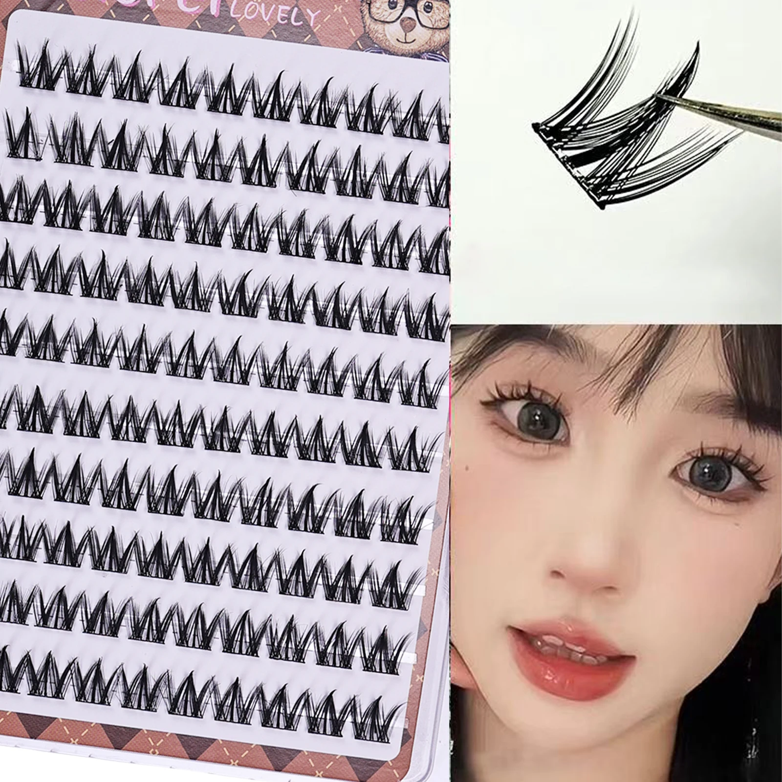 Eyelash Extension Uv Glue - Bezklejowe, grube, naturalne, podkręcające, samoprzylepne sztuczne
