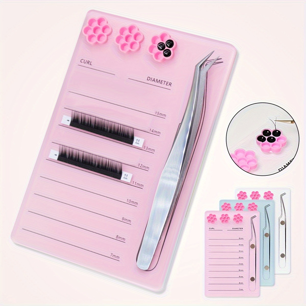 Eyelash Extension Menu - Magnetyczny akrylowy uchwyt na szkielety rzęs,