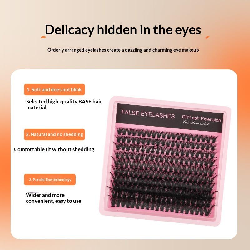 Eyelash Extension Wispy - Nowe 10-rzędowe 140 Kępek Puszystych, Grubych