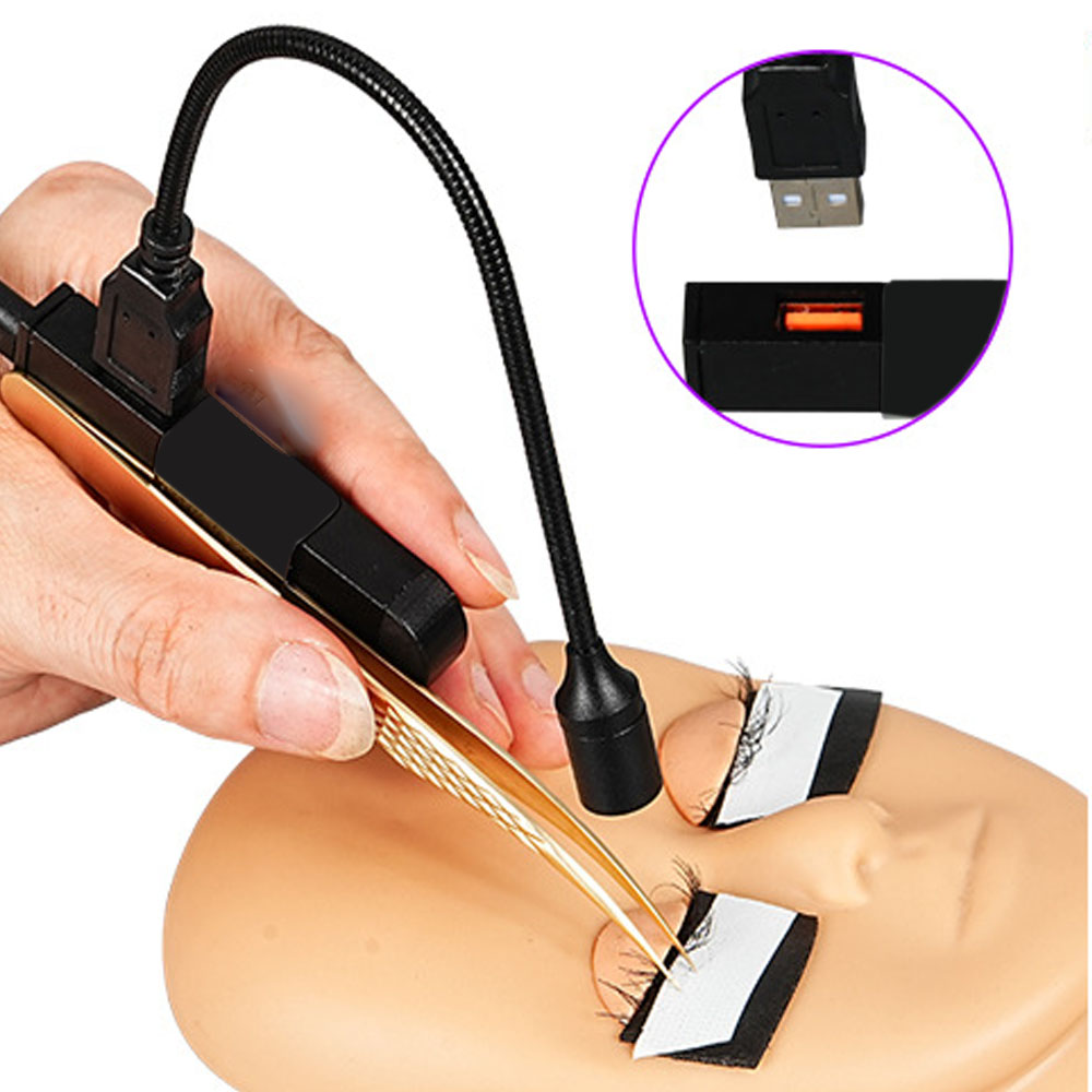 Eyelash Extension Uv Glue - Głowica lampy USB, ręczne pęsety, przedłużanie