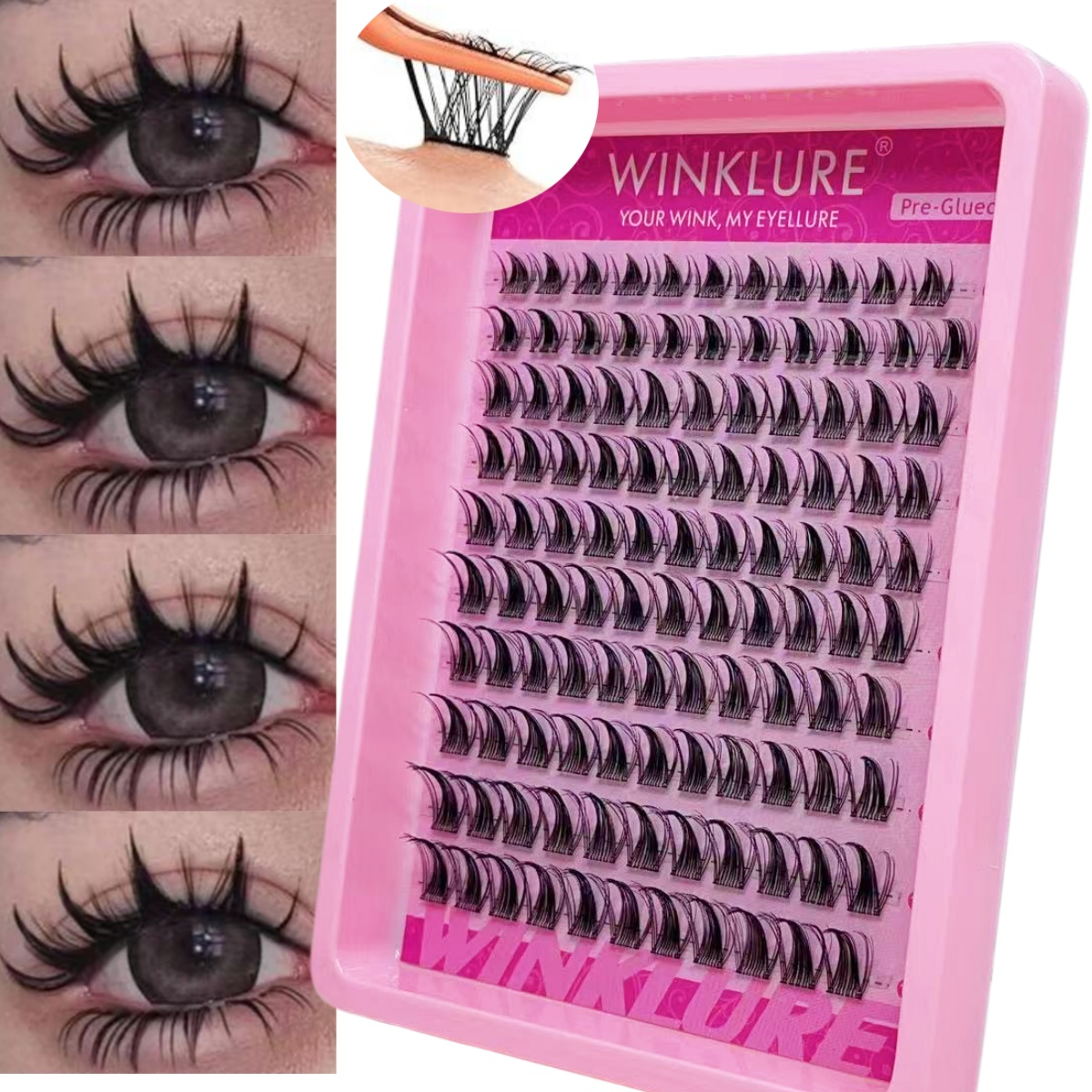 Eyelash Extension Uv Glue - WINKLURE Samoprzylepne kępki sztucznych rzęs bez